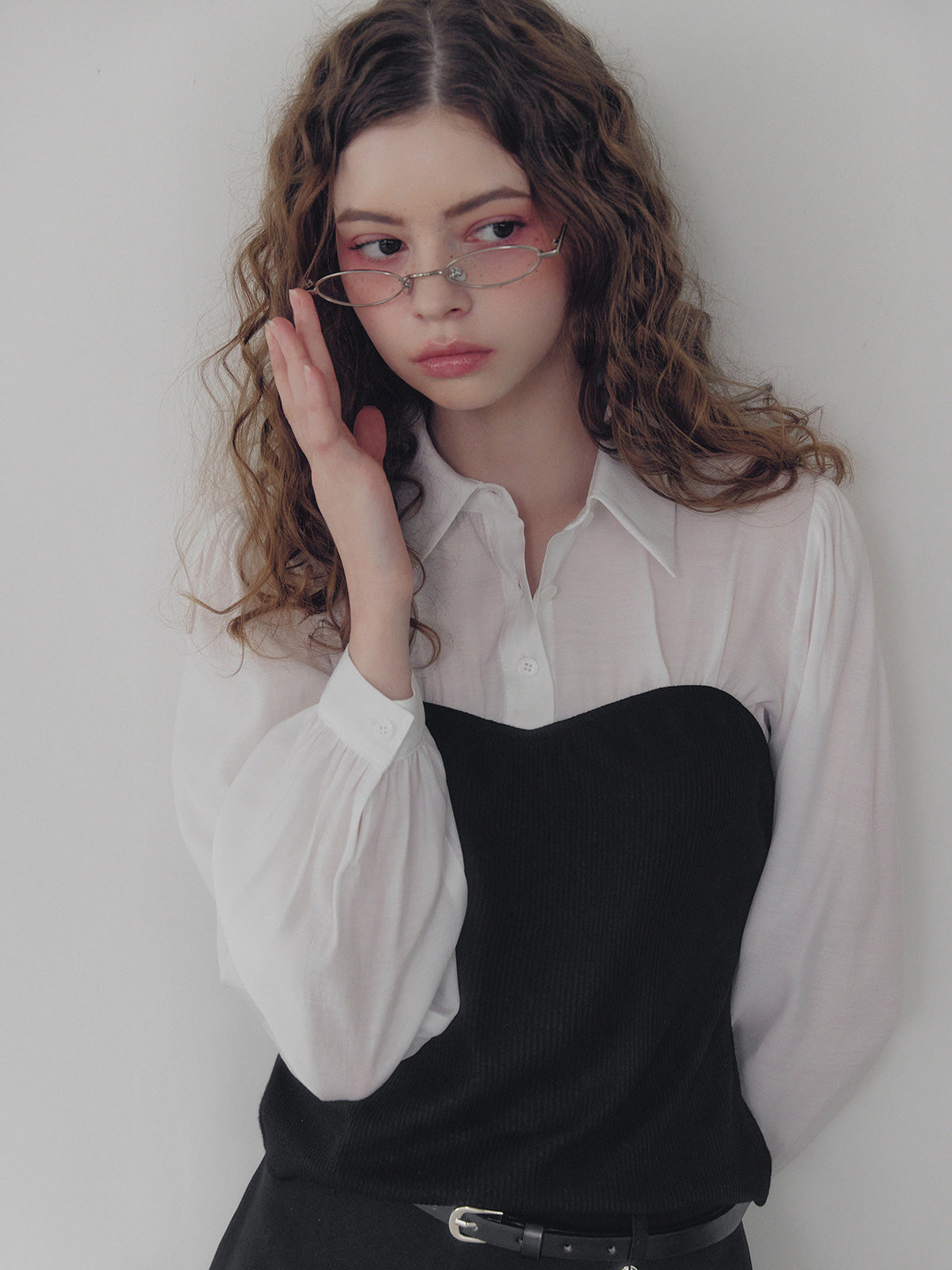 Wipin Knit Top Bustier Shirt Blouse