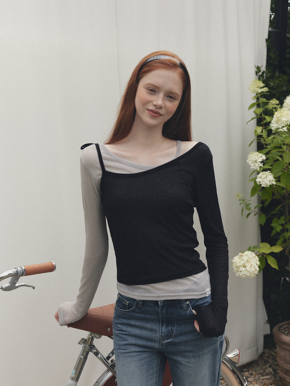 Winve Color Block Layered Long Sleeve T-Shirt