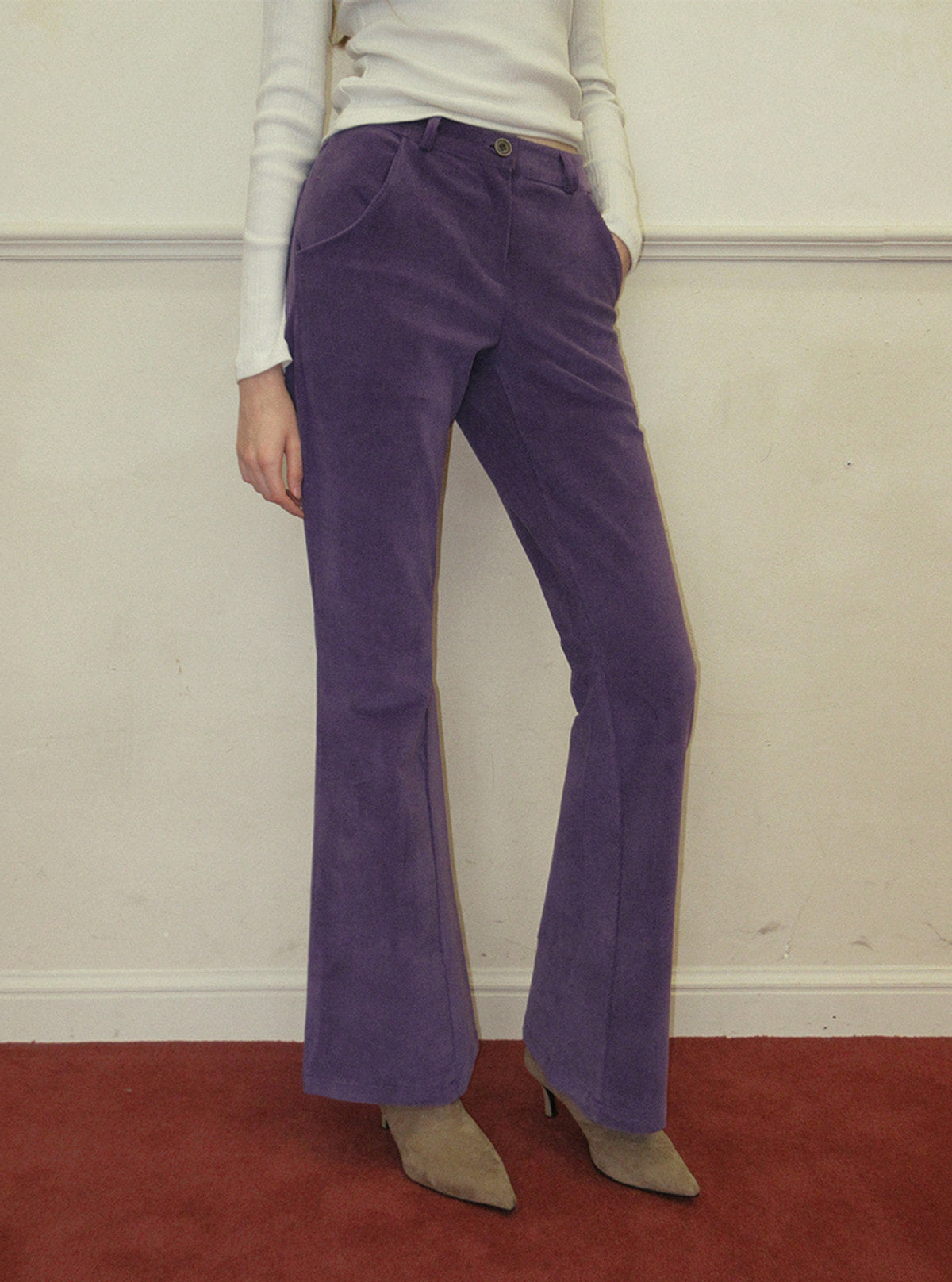 Denve corduroy semi bootscut long pants | View 7