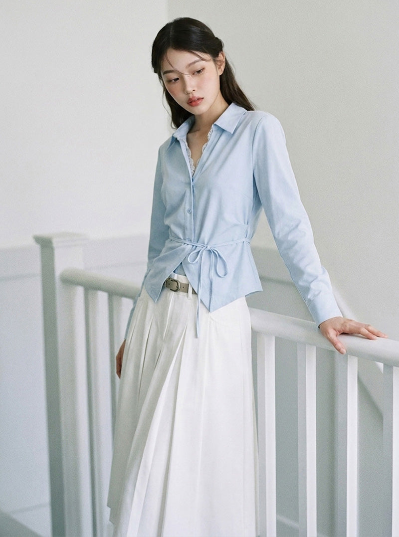 Moa belt flare long skirt | View 5