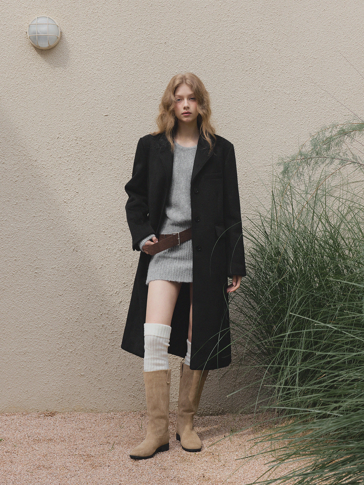 Rein Loose-Fit Knit Dress (Belt Set)