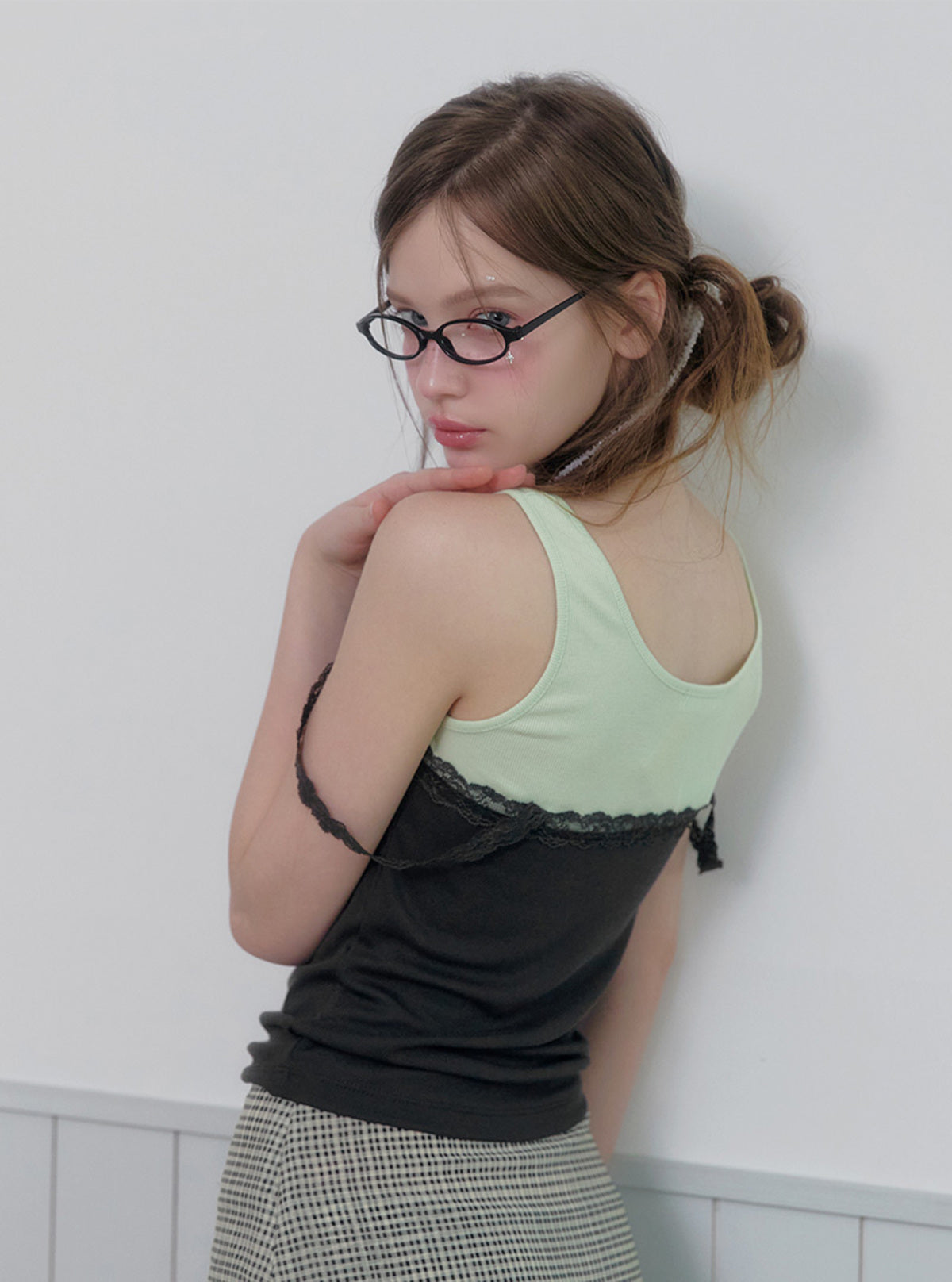 Deoel Contrast Layered Strap Sleeveless Top