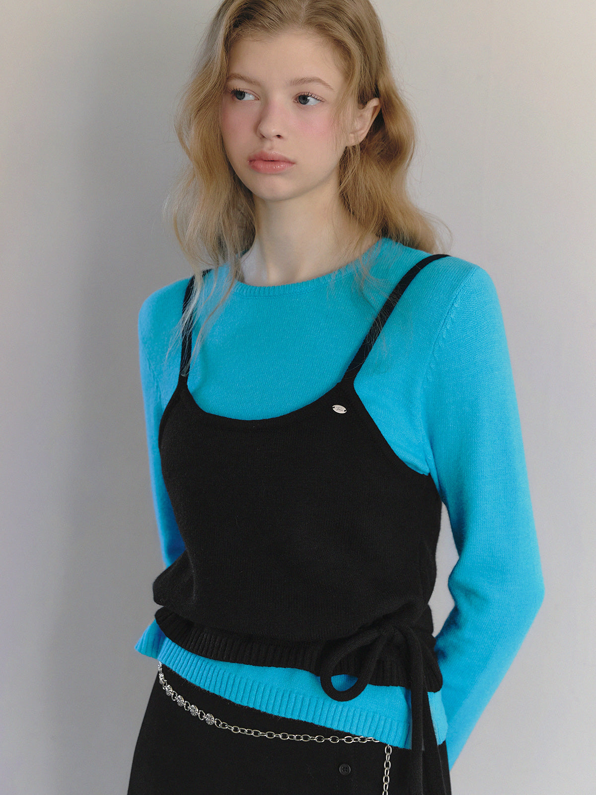 【TWEE】Nuen 吊帶背心層次感長袖針織衫