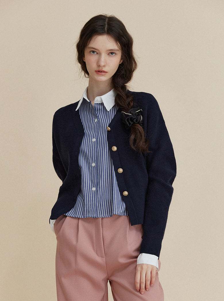 Virtue Puff V-Neck Cardigan