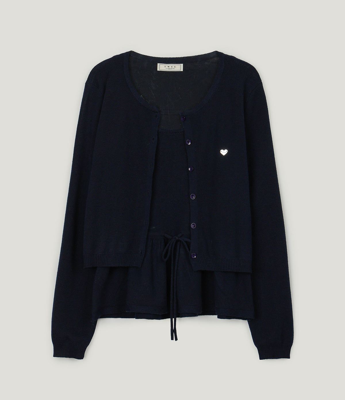 Aulde flare sleeveless cardigan set
