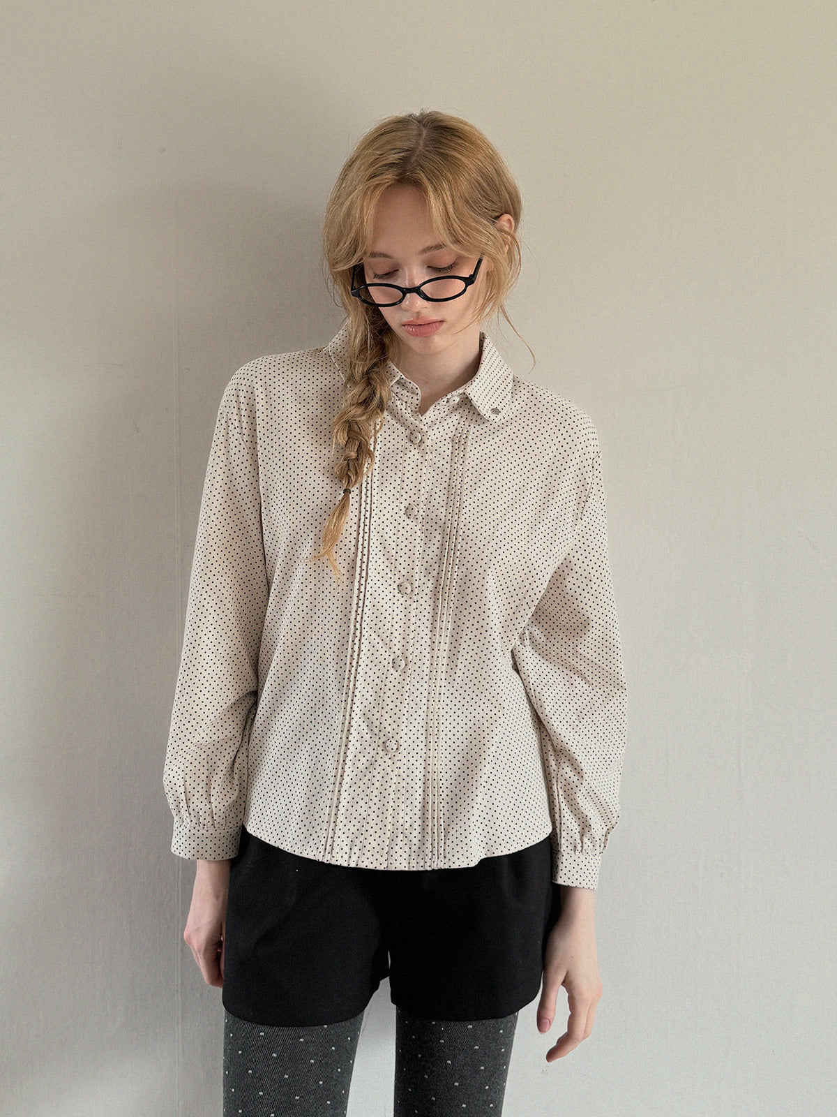 Linzl Dot Pintuck Blouse