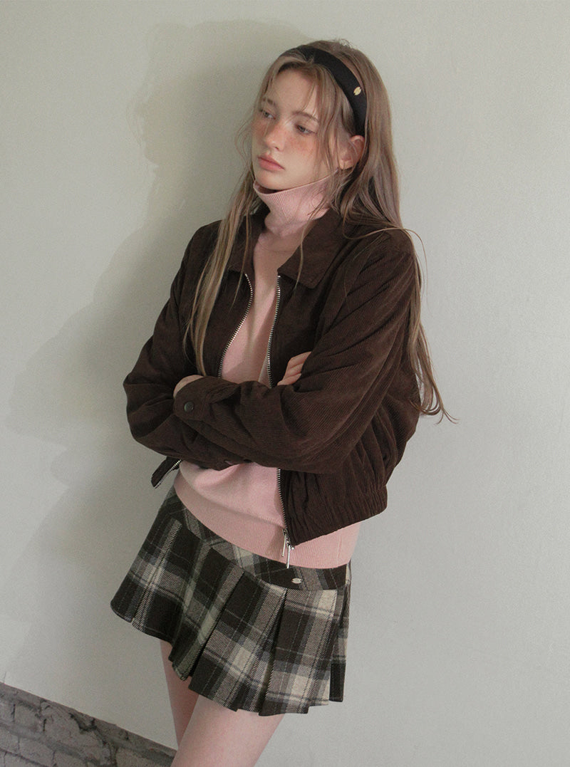 TWEE Bent corduroy collar long sleeve jacket | Product styling view 5