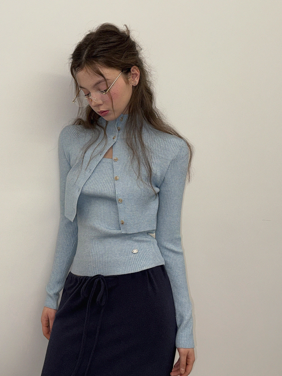 【TWEE】Eiel Lagenkragen Langarm Strickpullover