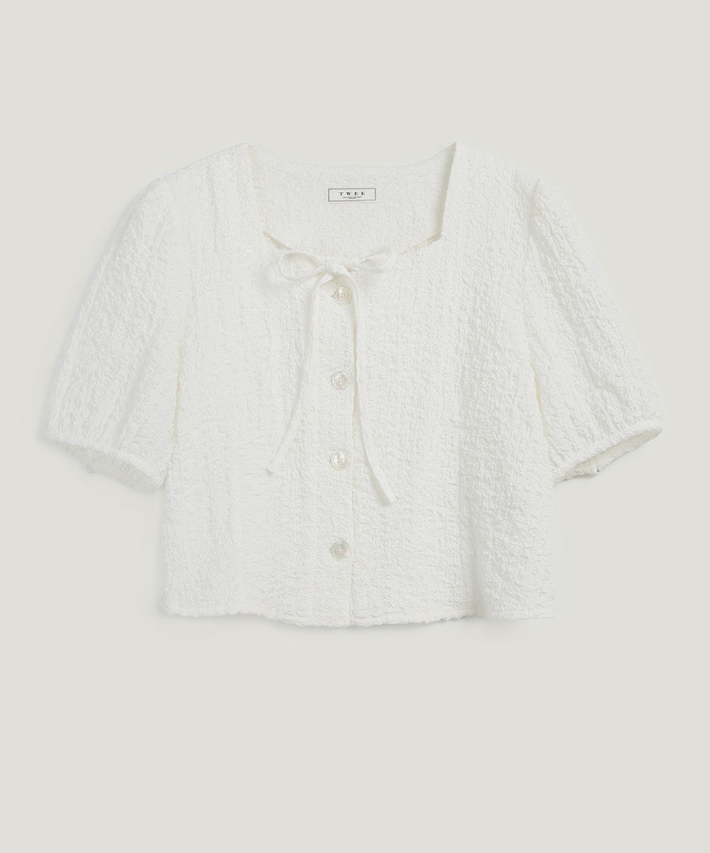 Lund Wrinkle Button Blouse