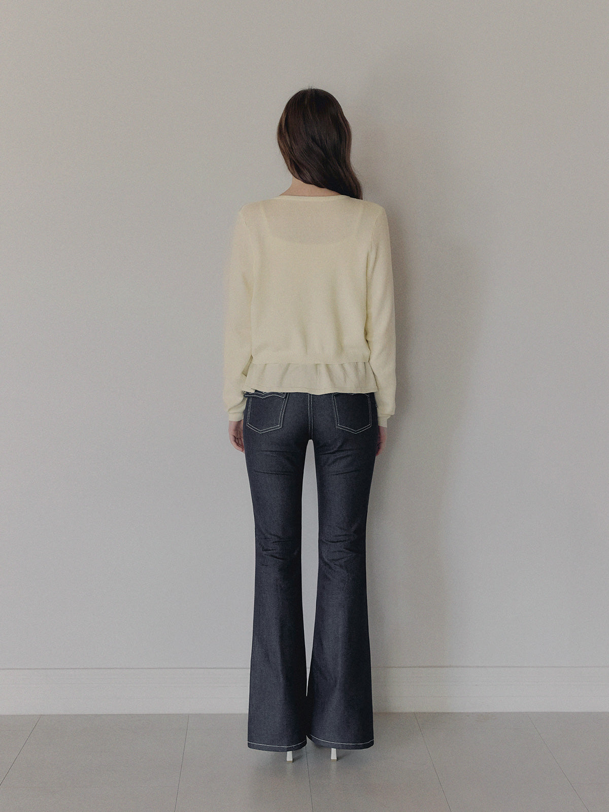 Aulde flare sleeveless cardigan set