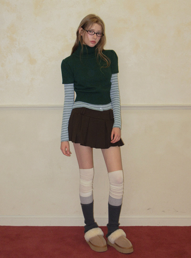 TWEE Det puff turtleneck short sleeve knit | Product styling view 8