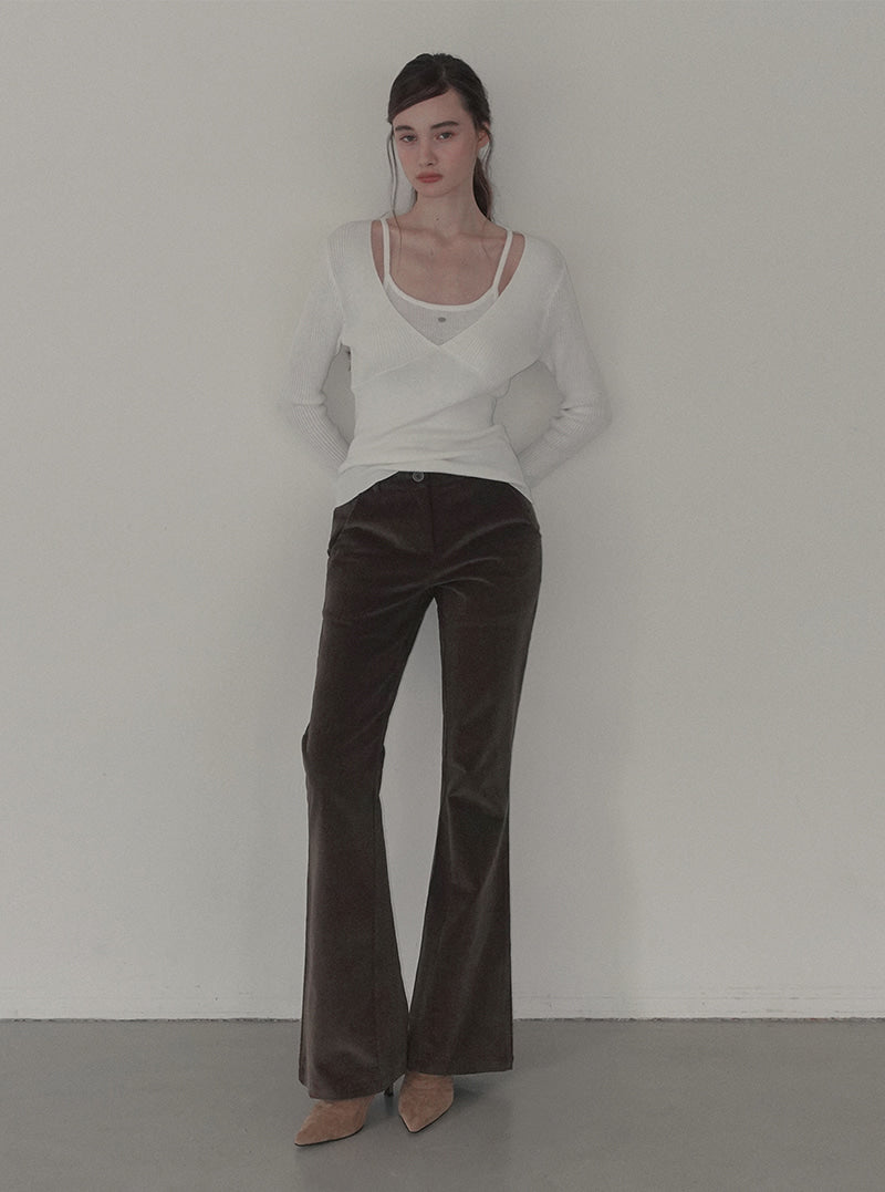Denve corduroy semi bootscut long pants | View 14