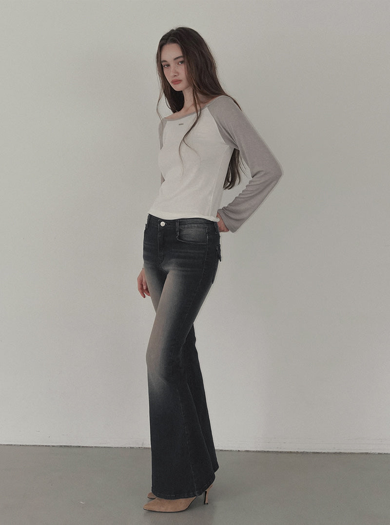 Dneon contrast raglan long sleeve T-shirt | View 4