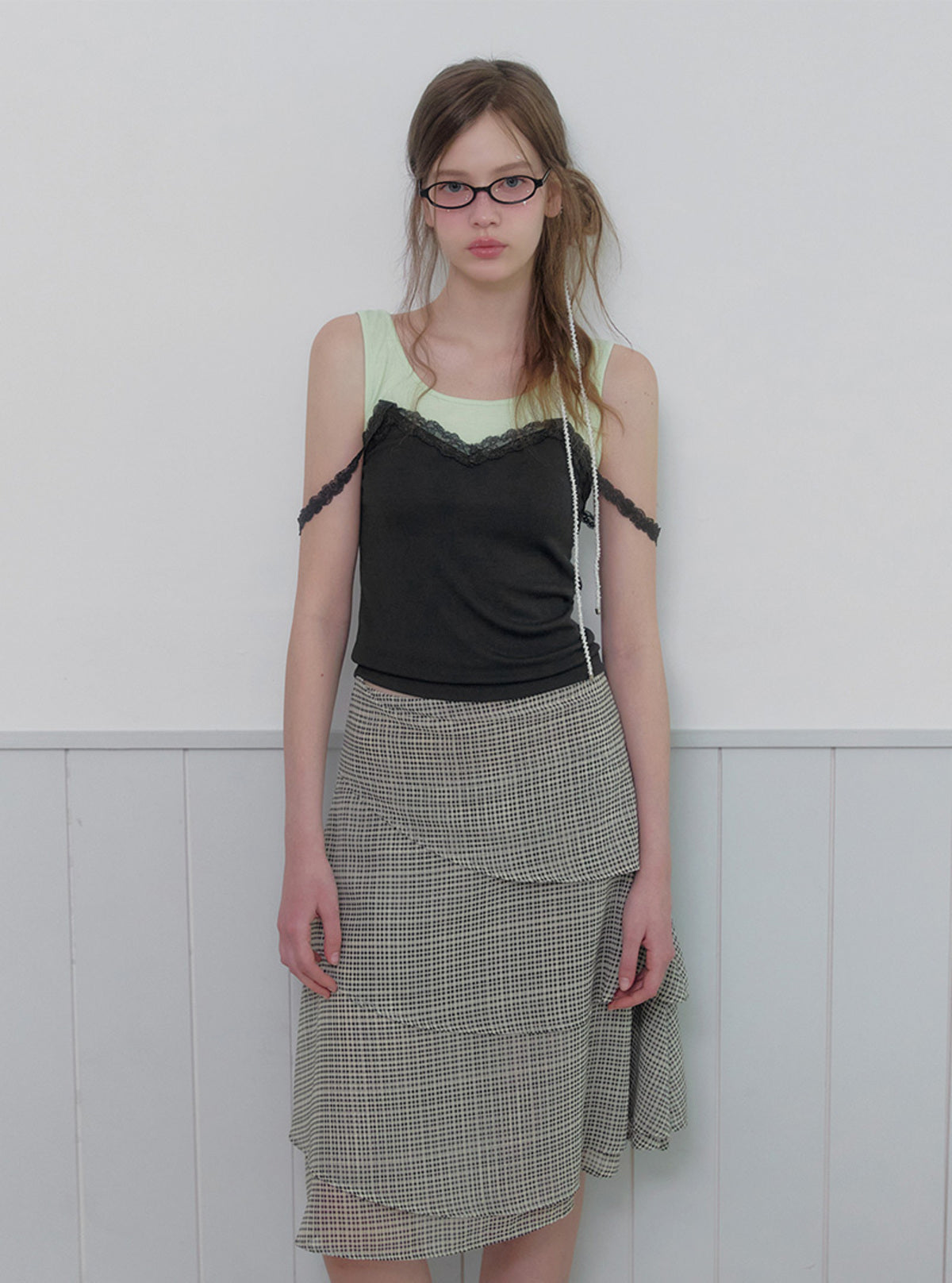 Deoel Contrast Layered Strap Sleeveless Top