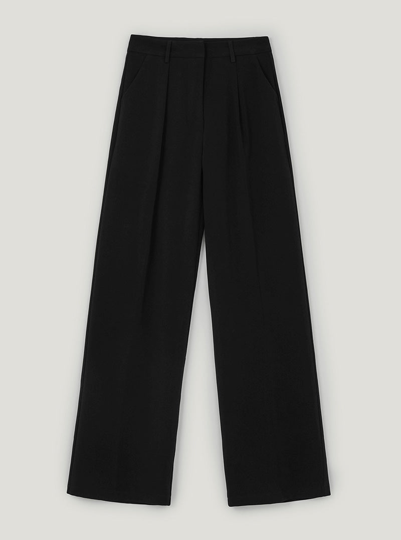 Yoon pintuck wide slacks | Black cutout