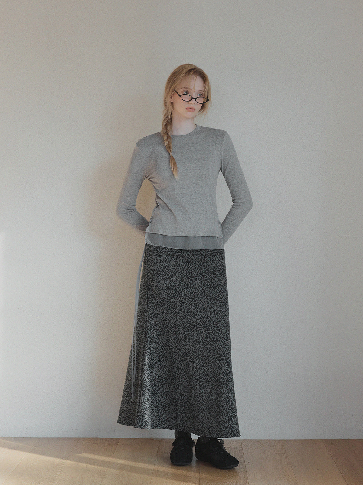 Lentz Leopard Banding Long Skirt