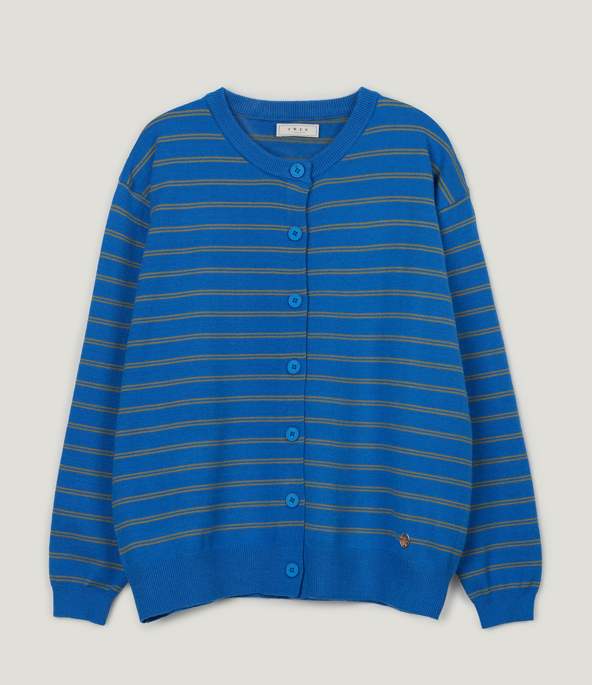 【TWEE】Eton Streifen Rundhals Langarm-Cardigan