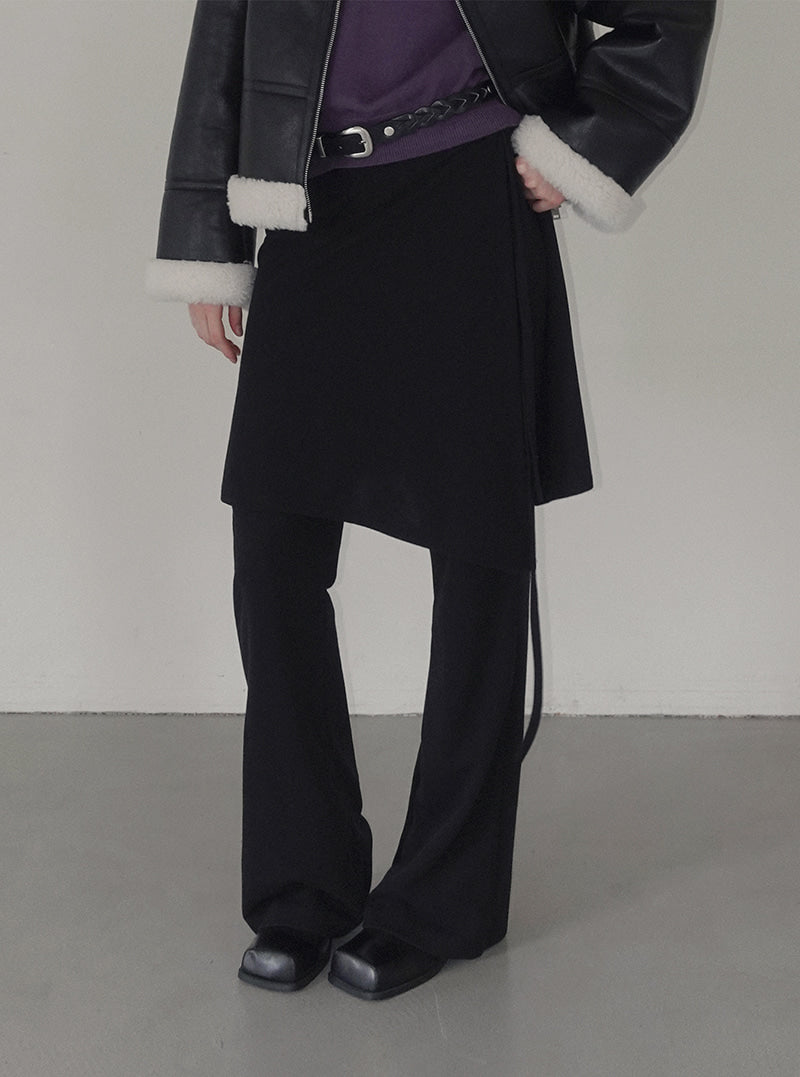 Coret semi bootcut wrap skirt pants | View 5