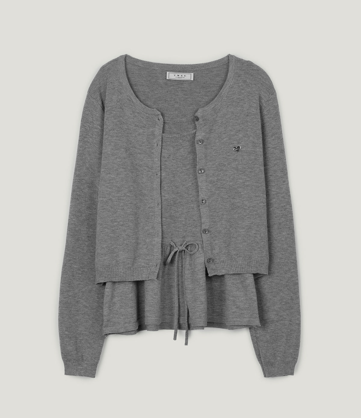 Aulde flare sleeveless cardigan set