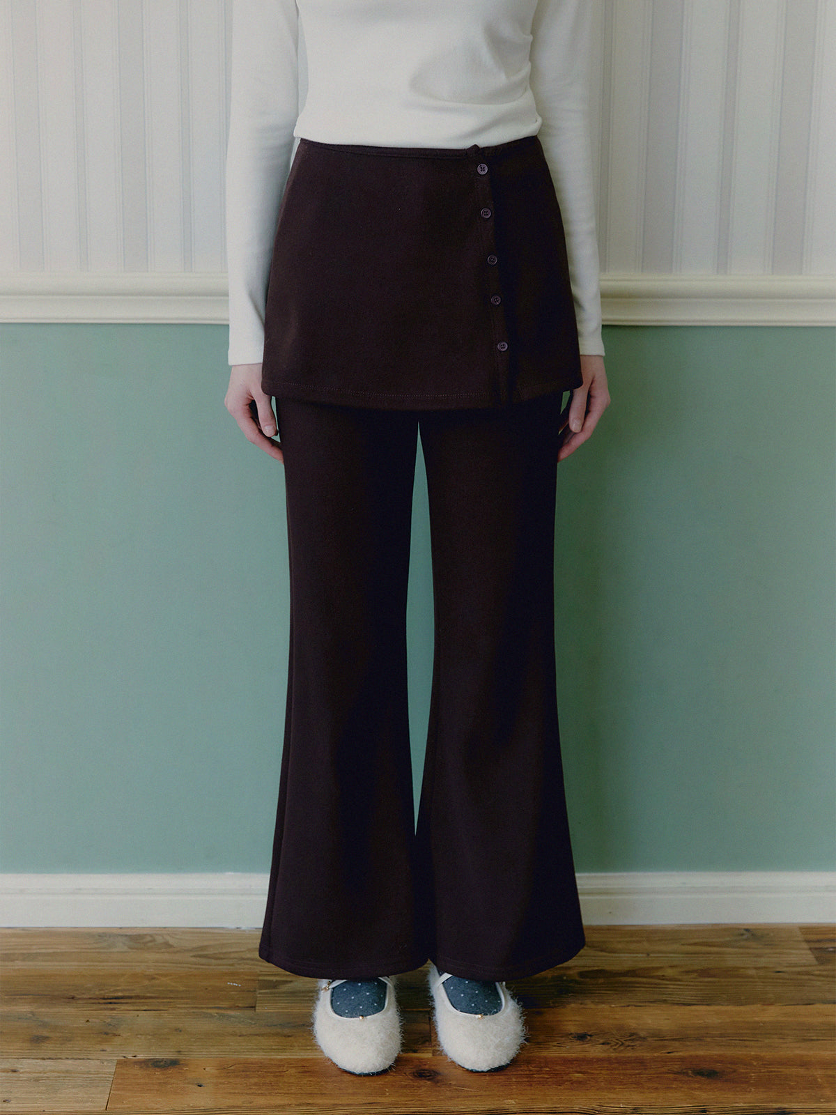 TONES Layered Wrap Skirt Long Pants