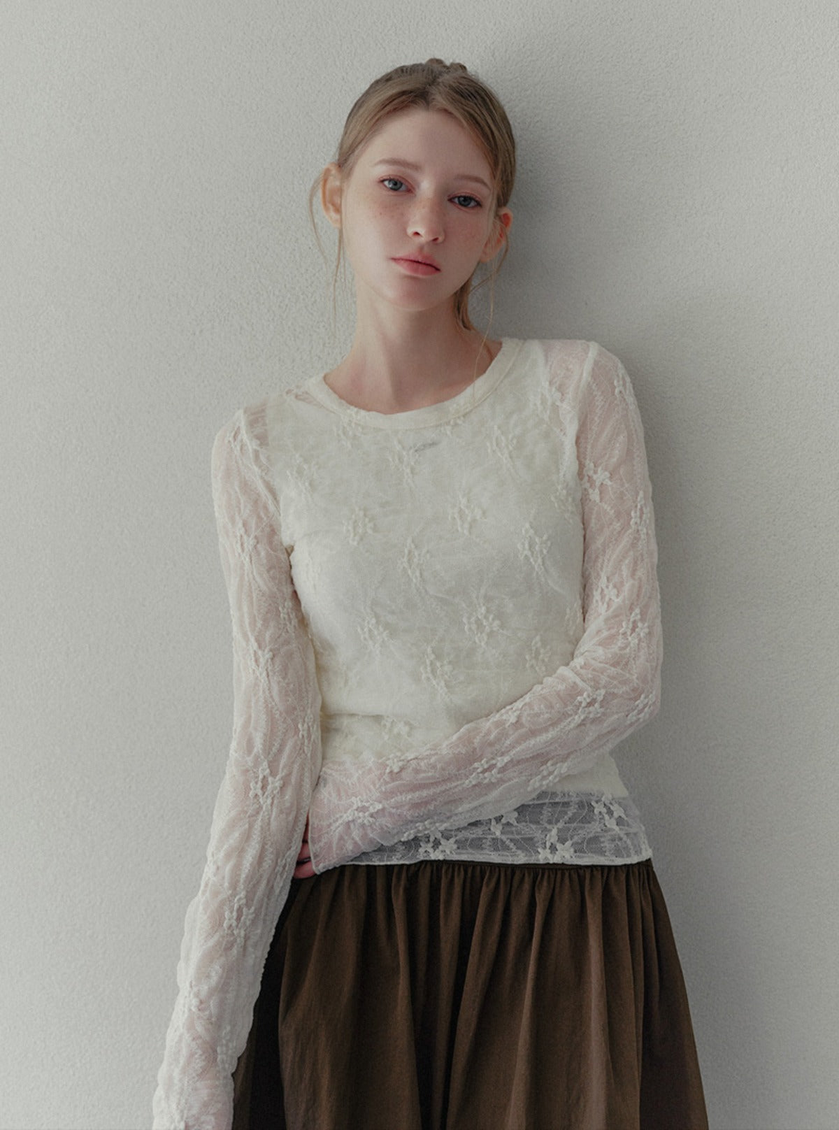 Loki lace see-through long sleeve T-shirt | Main