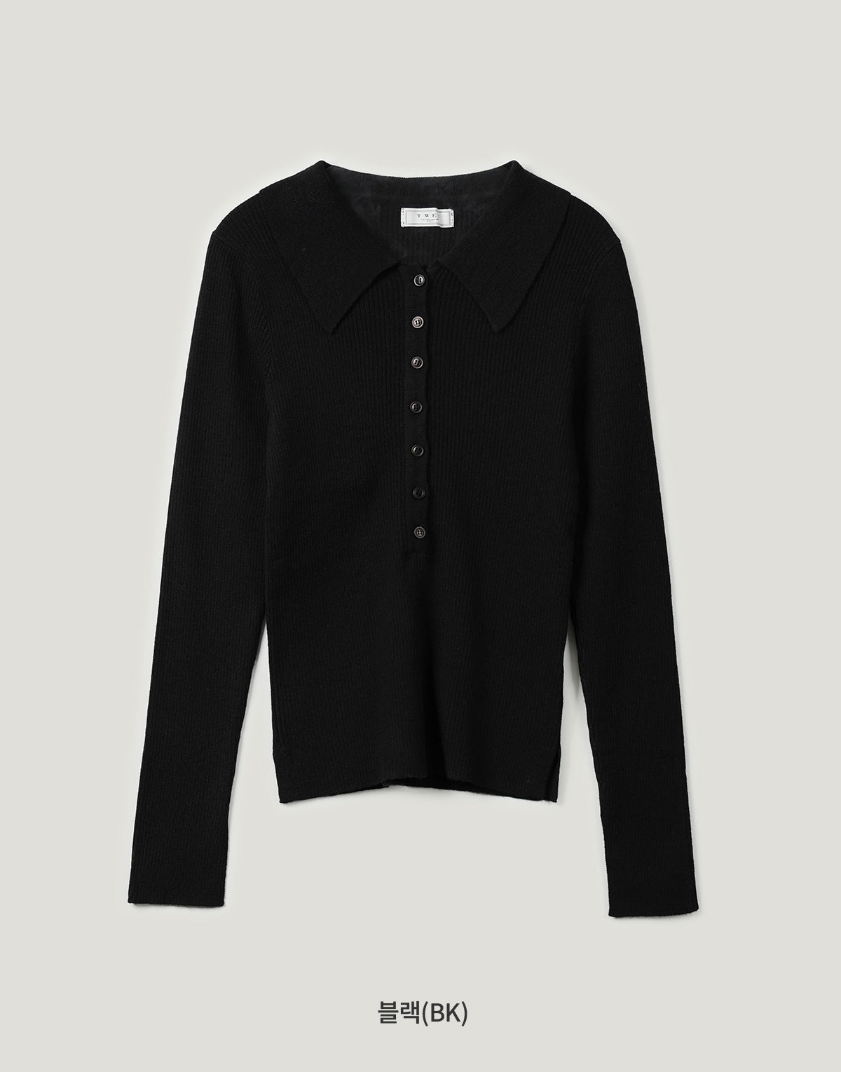 Larkin collar neck button long-sleeved knit