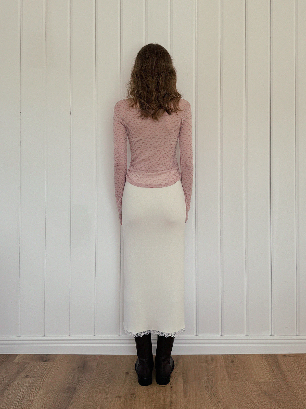 Odin Lace Banding Knit Long Skirt