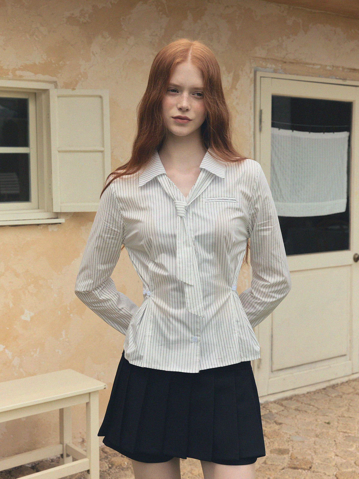 Varnish Tie Stripe Shirt