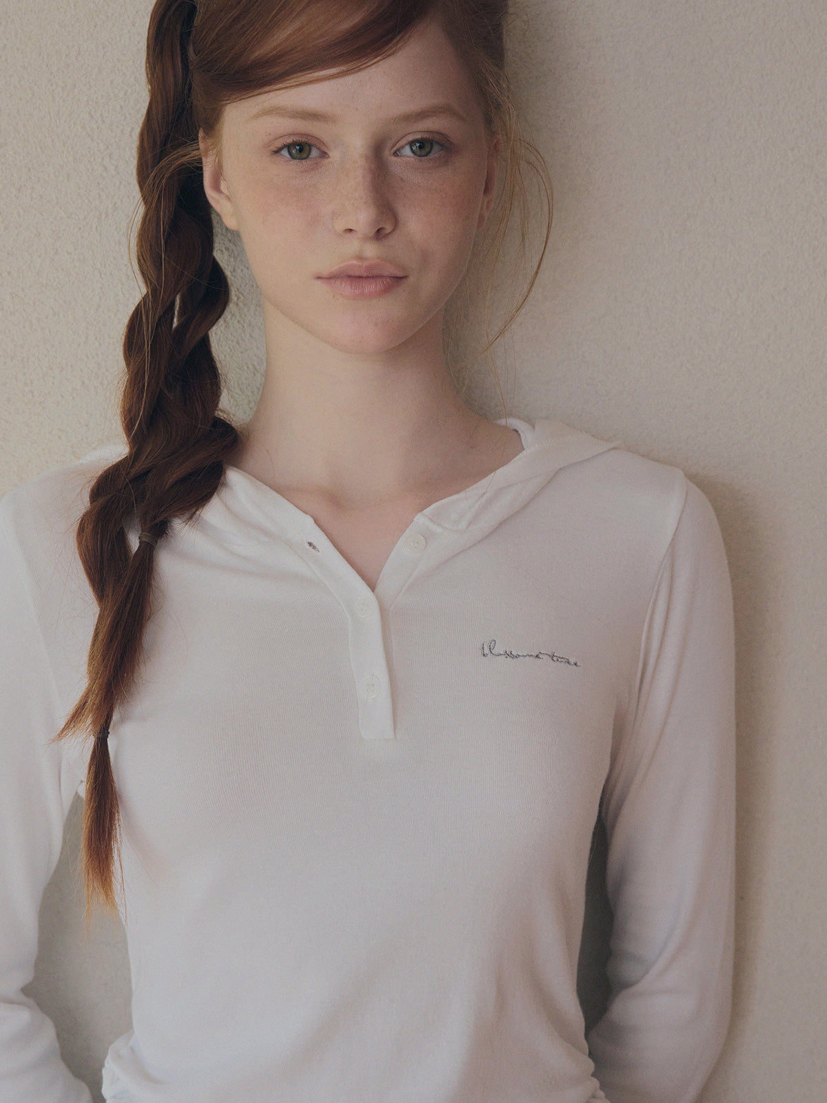 Melb Embroidered Shirring Hoodie