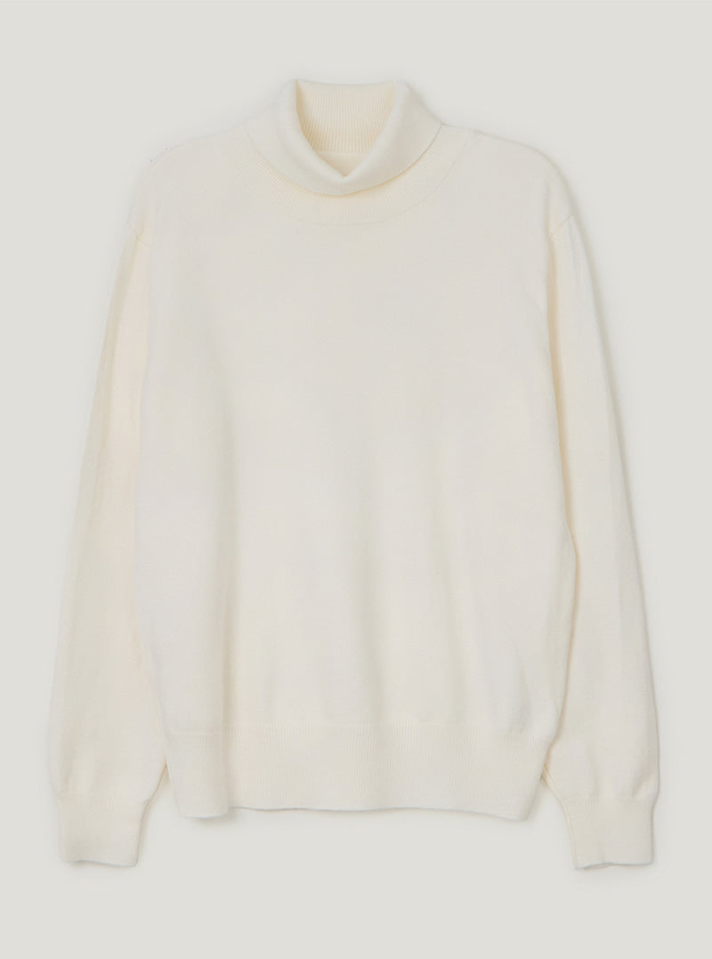 TWEE Redon basic turtleneck long sleeve knit | Ivory product-only view