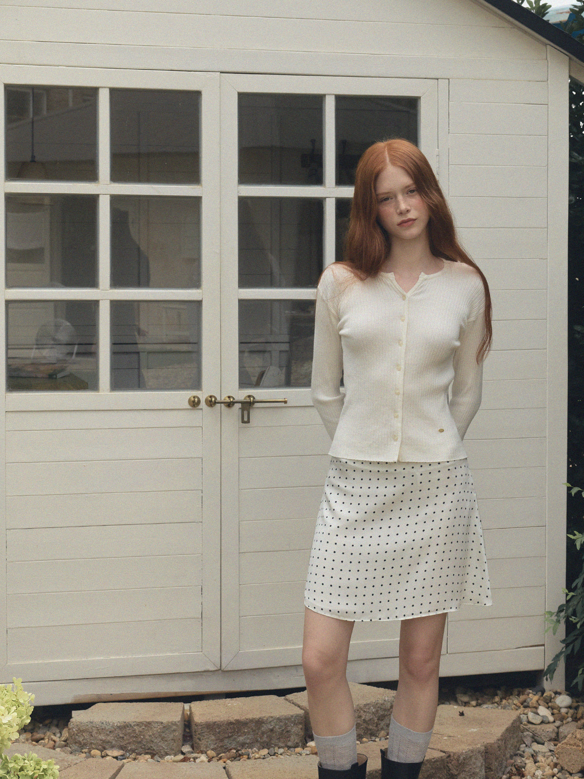 【TWEE】Juvied Button Rippstrick-Cardigan