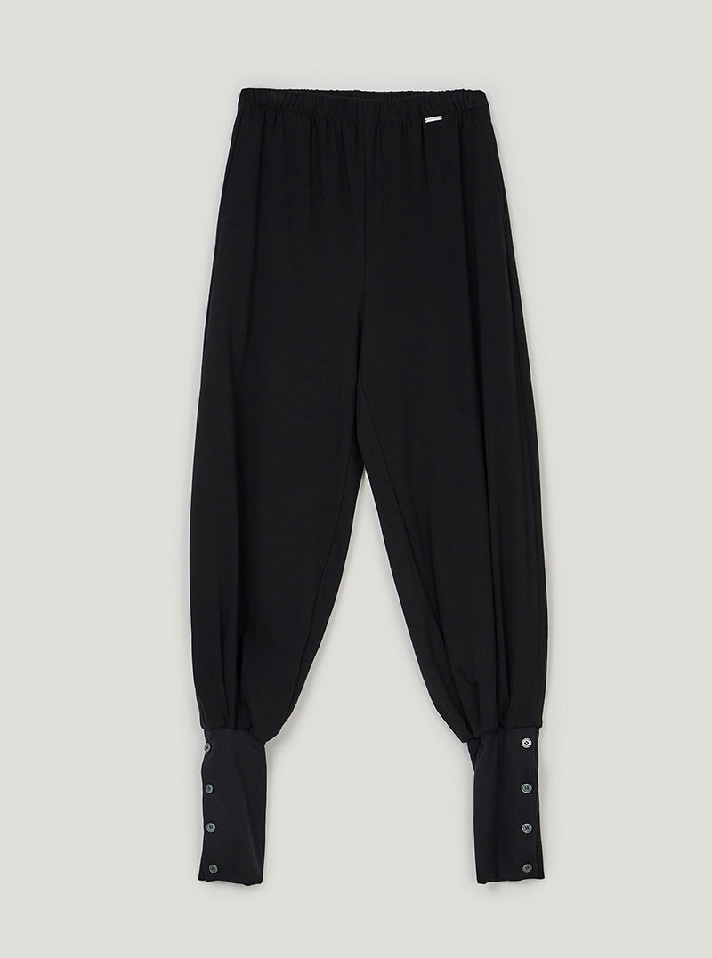 TWEE Zsen button banding harem pants | Black product-only view