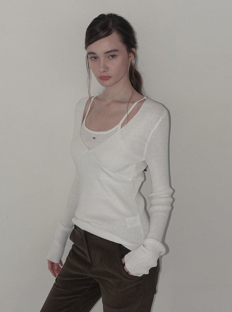 Polen sleeveless layered long sleeve knit | View 3