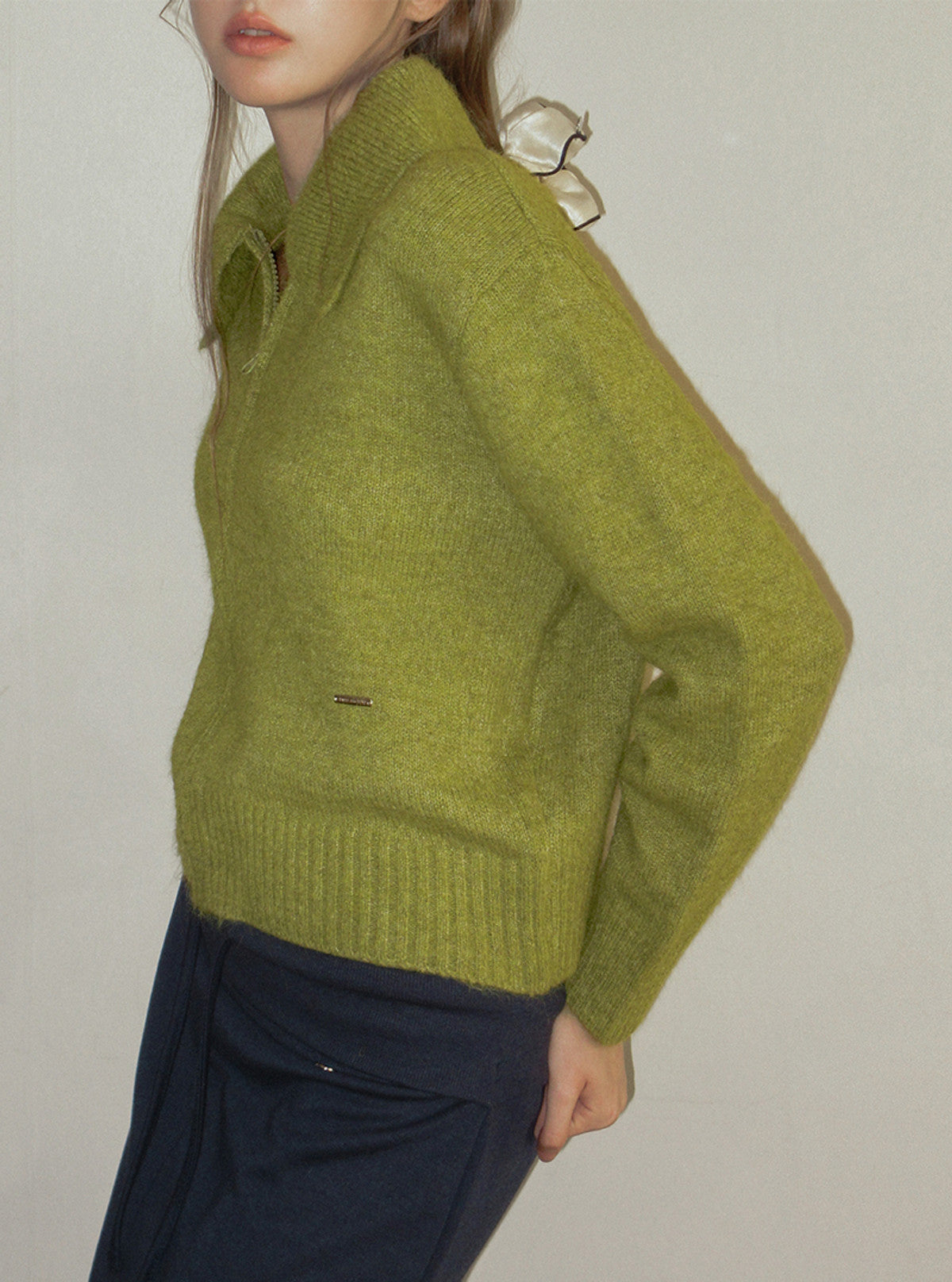 Itel basic collar knit zip-up | View 12