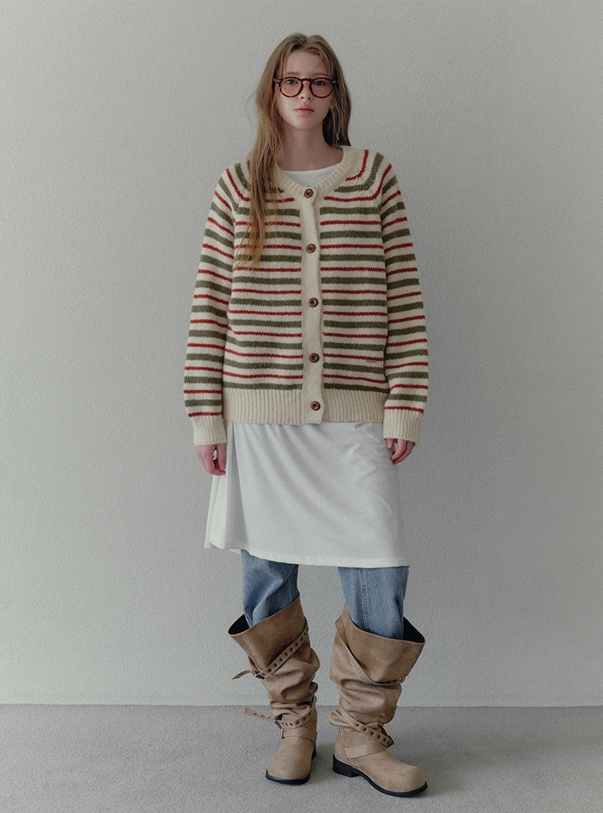Lego multi-stripe knit long sleeve cardigan | View 3