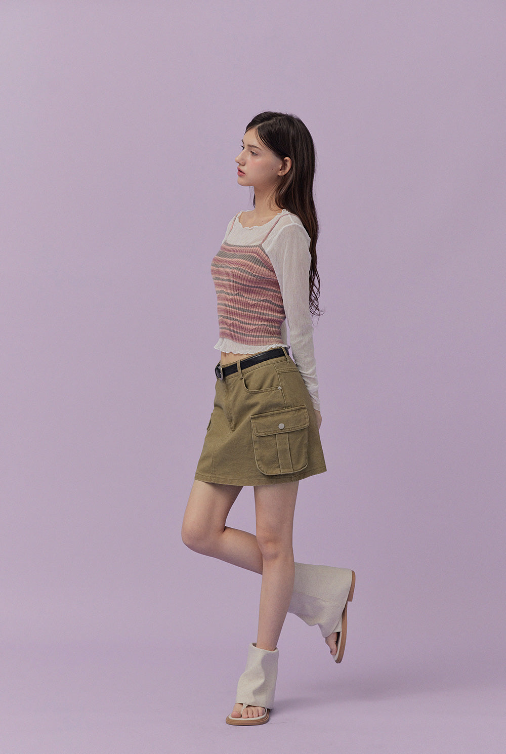 Pep stripe knit sleeveless