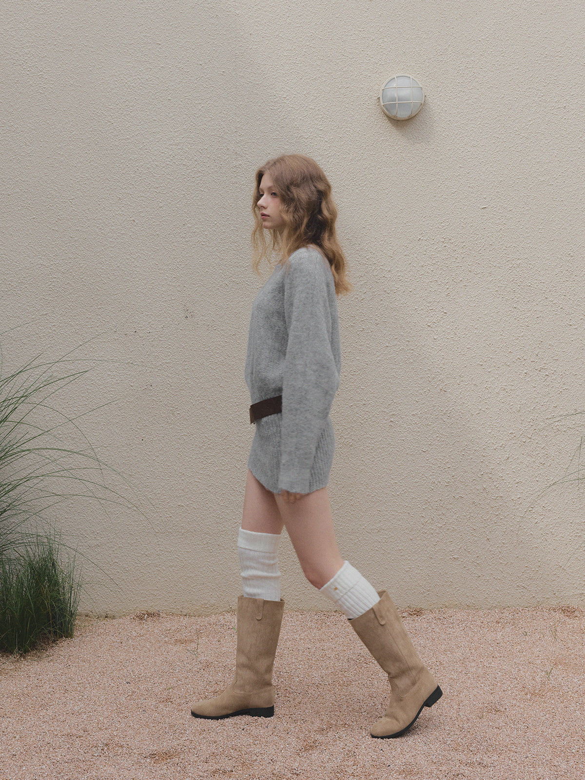 Rein Loose-Fit Knit Dress (Belt Set)