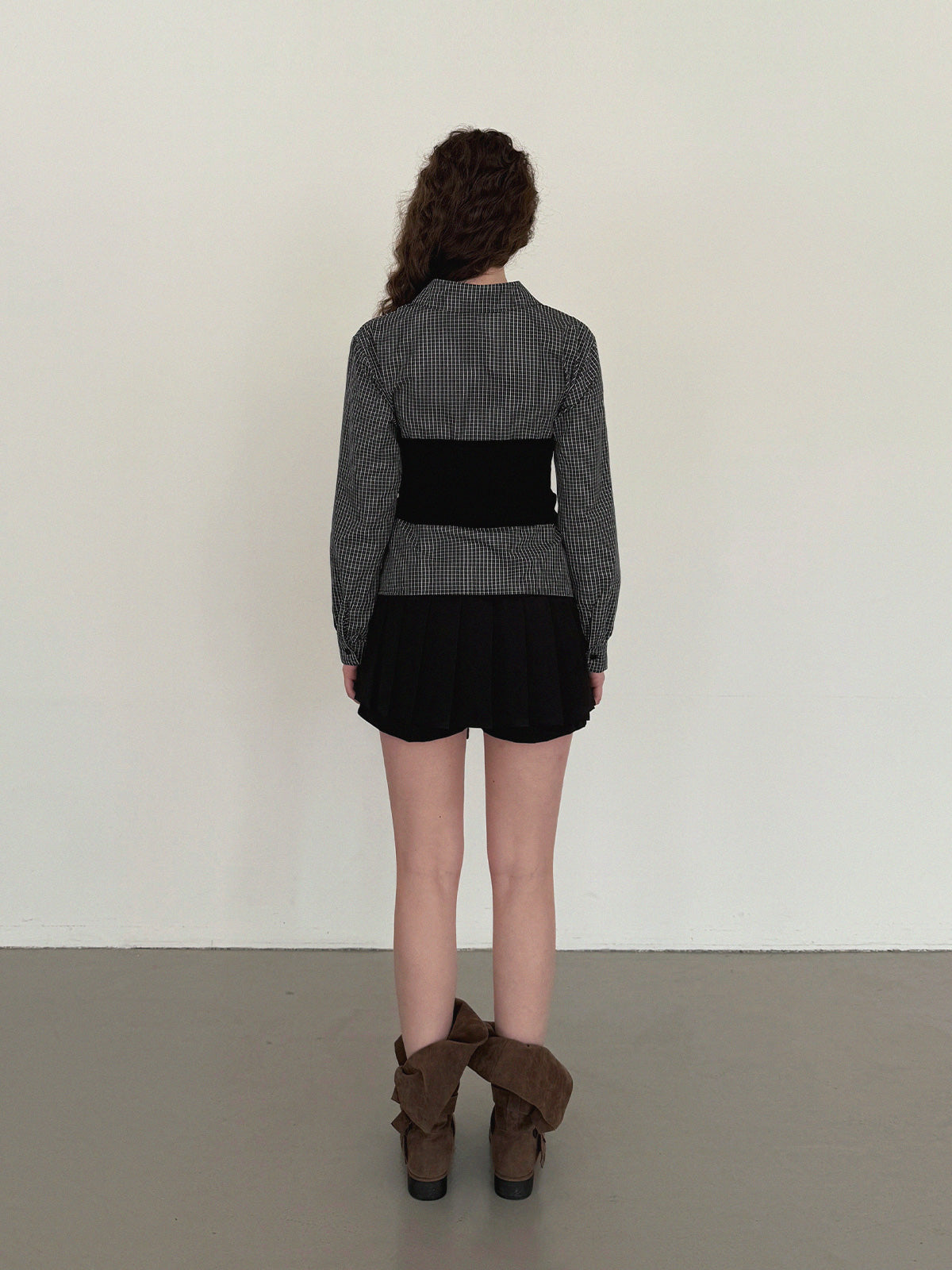 Noen Layered Top Bustier Shirt Blouse