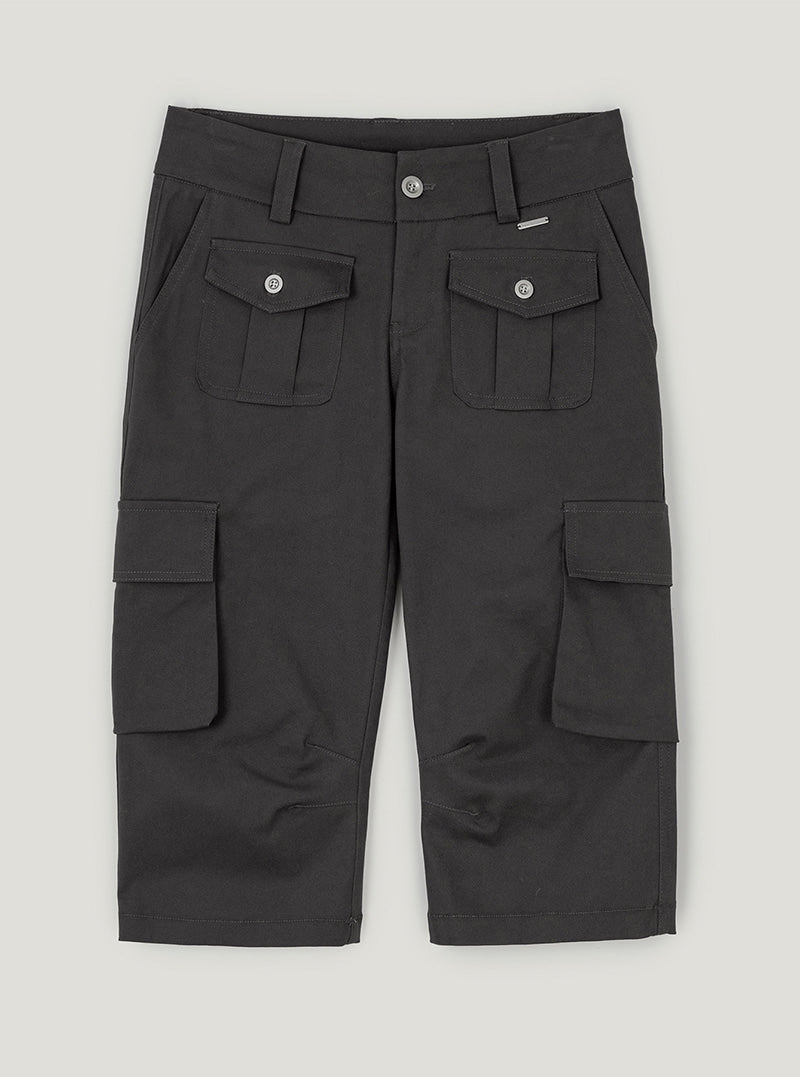 Rollen pocket vintage capri pants | Charcoal cutout
