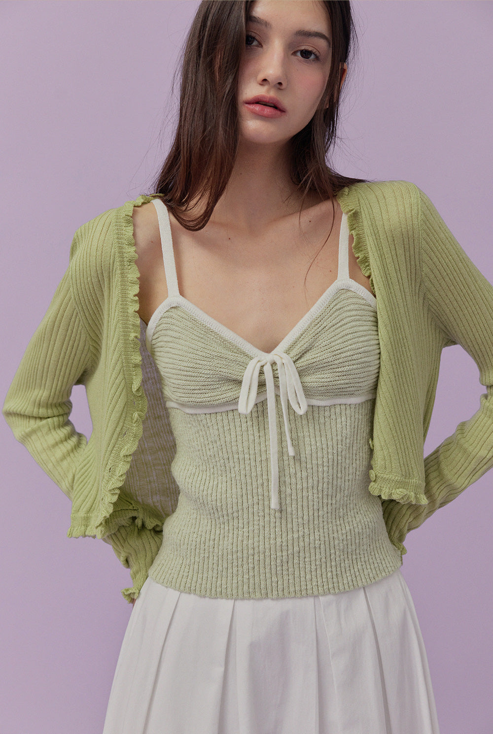 Jichense Ribbon Sleeveless Top