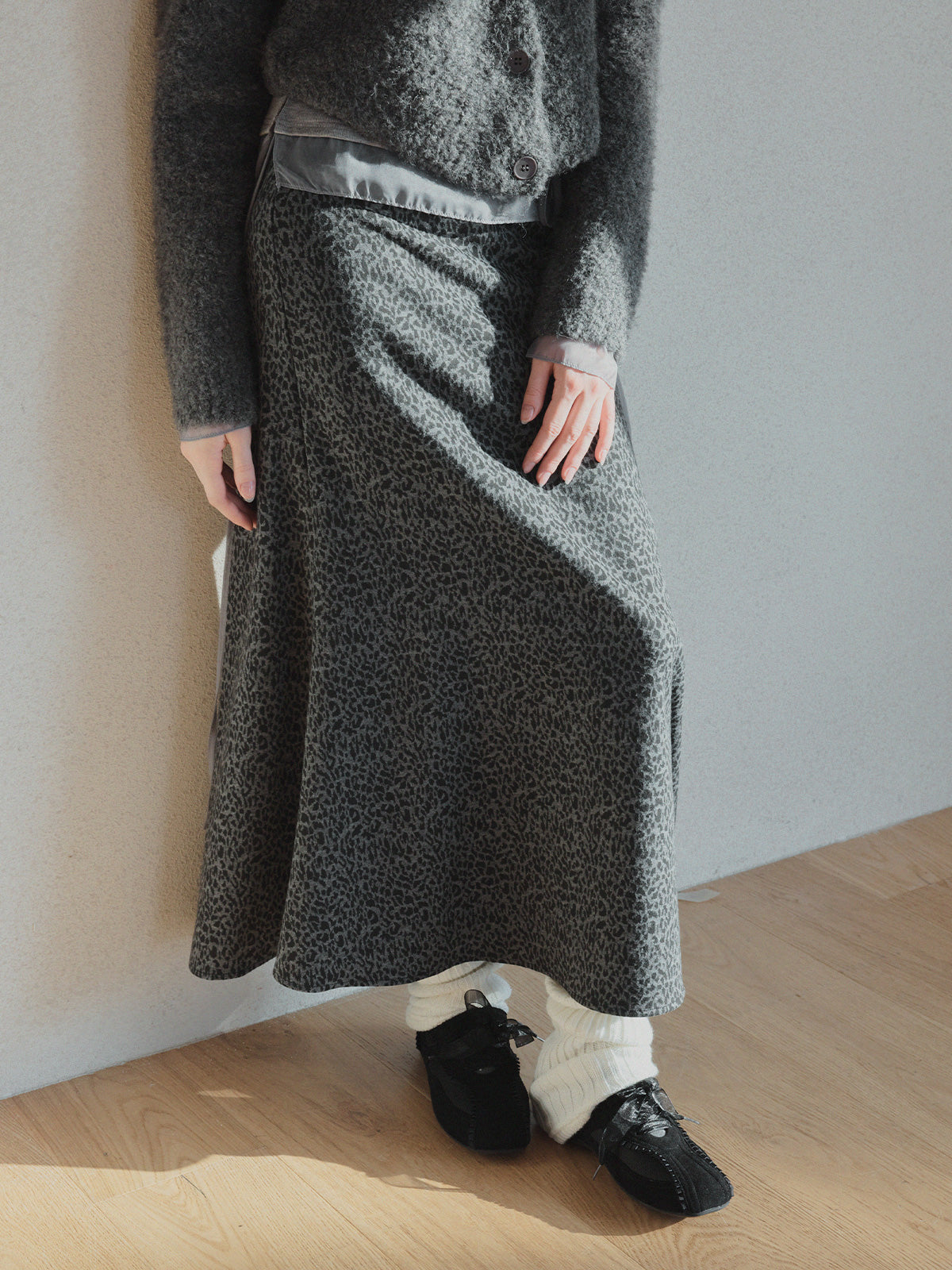 Lentz Leopard Banding Long Skirt