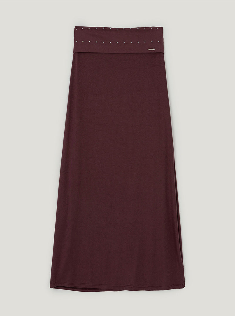 TWEE Nego stud folding maxi long skirt | Pink product-only view