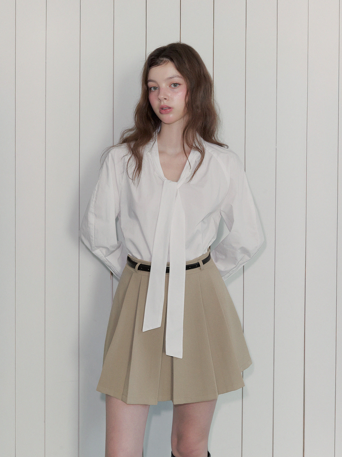 Pavé Tie Puff Blouse