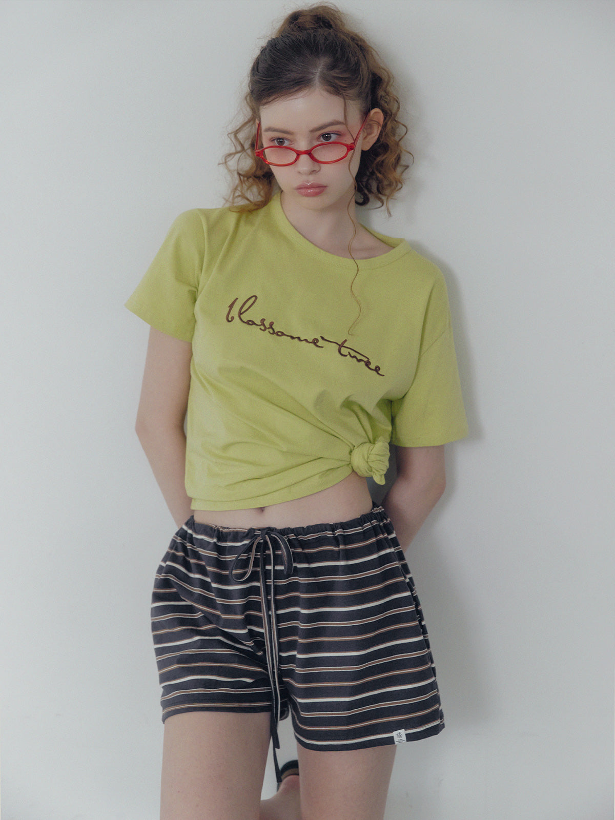 Caron stripe banding short pants