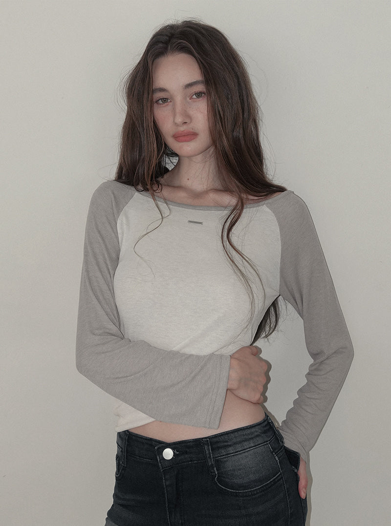 Dneon contrast raglan long sleeve T-shirt | View 6