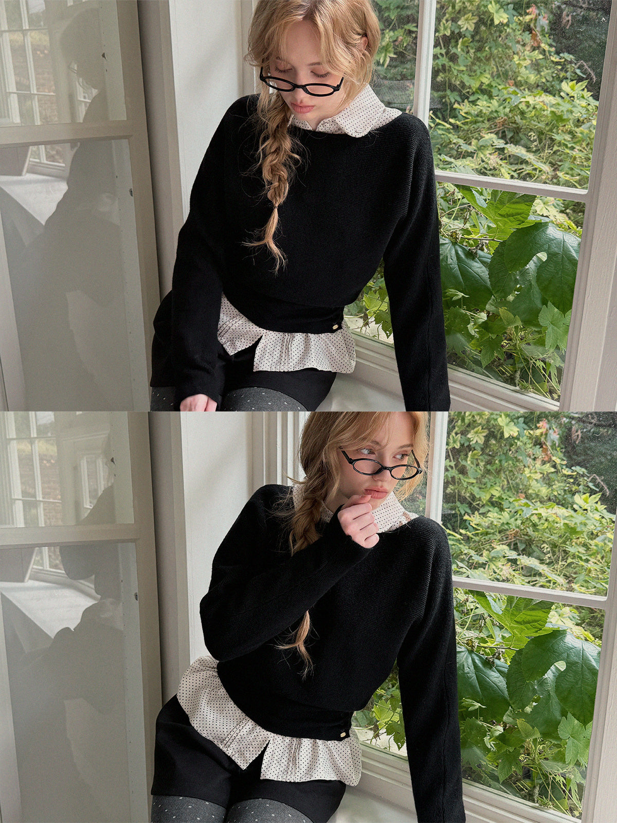 Linzl Dot Pintuck Blouse