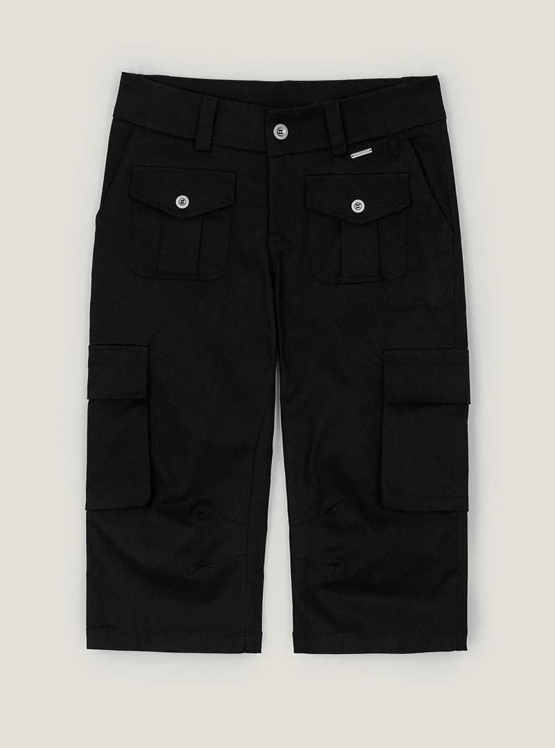 Rollen pocket vintage capri pants | Black cutout