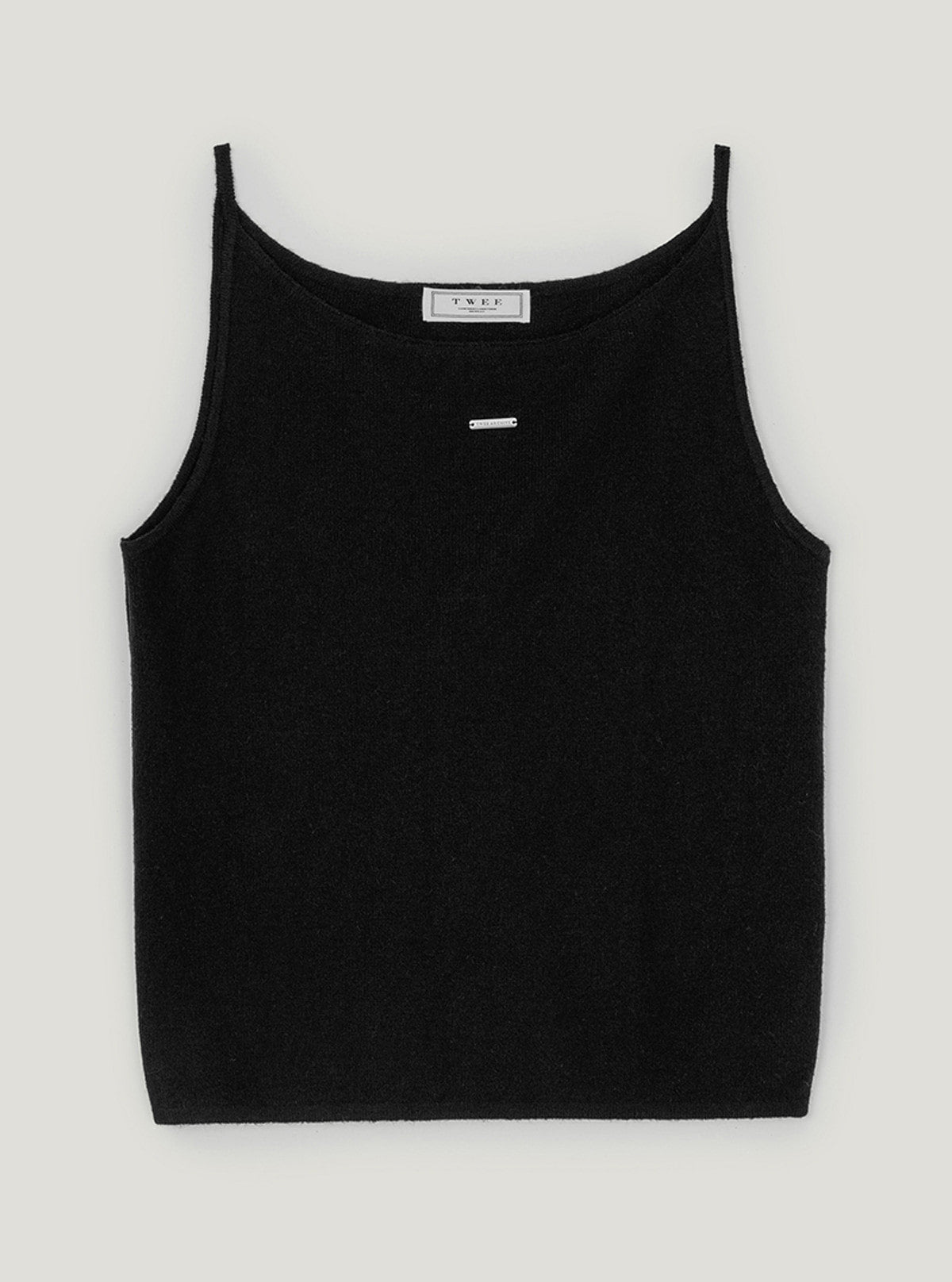 Kia basic halter sleeveless knit | Black cutout