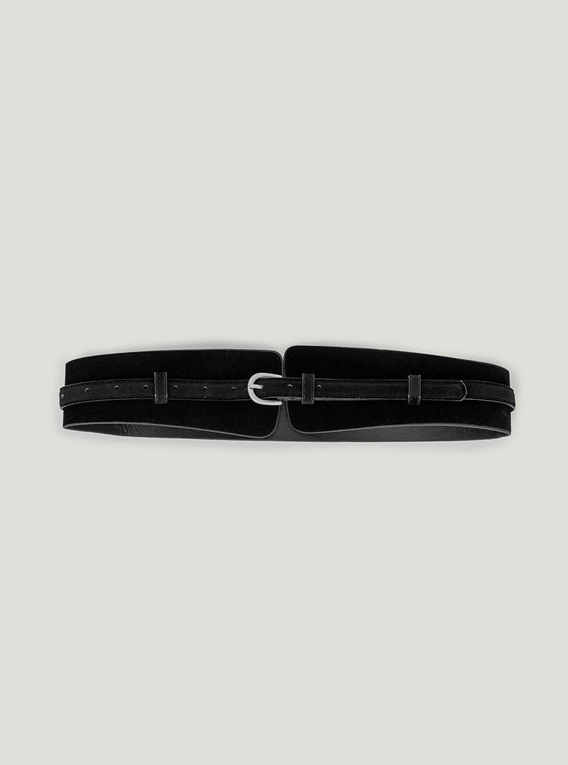 Kimon suede double belt | Black cutout