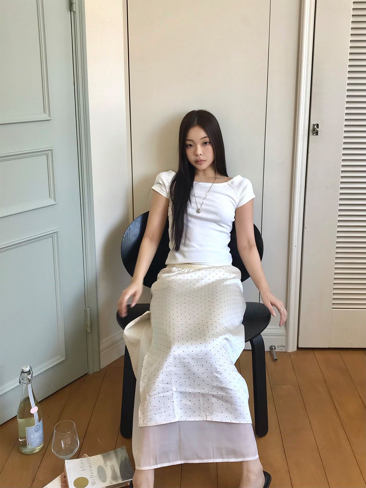 [TWEE:B] Velvo Basic Off-Shoulder Short-Sleeve Tee